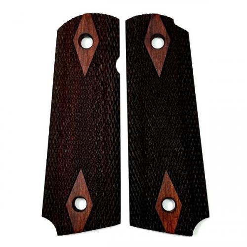 1911 Grip Cocobolo Double Diamond No Border Darker