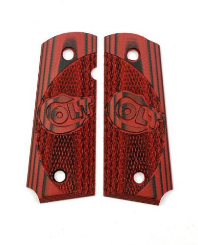 1911 Colt Grip Compact Slim Red Black G10