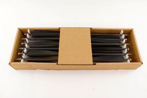 Archery Fiberglass Bolts, Black Vanes, Black