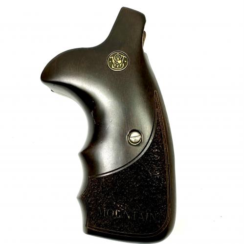 Smith and Wesson N Frame Revolver Wood Grips Round Butt S&W Medallion