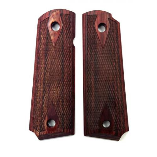 1911 Grip Rosewood Laminate Double Diamond Checkered Border