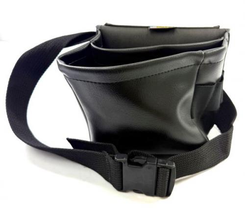 KOLPIN FAUX LEATHER AMMO BAG SHELL CASE BULLETS HIP BAG HUNTING BLK TWO POUCH