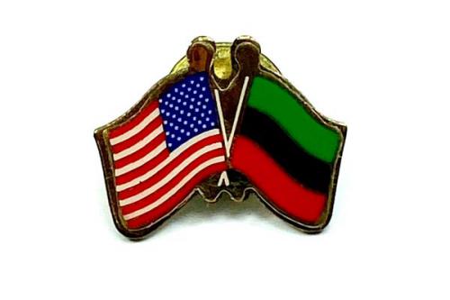 Vintage NYPD Crossed USA - African Flag Lapel Pin