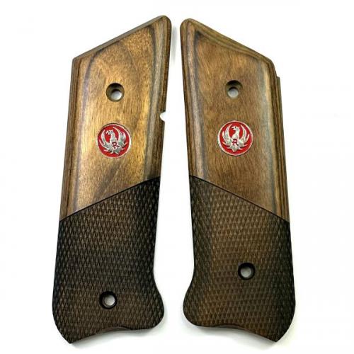 Ruger MKIII Brown Laminate Half Checkered Medallion Grip 